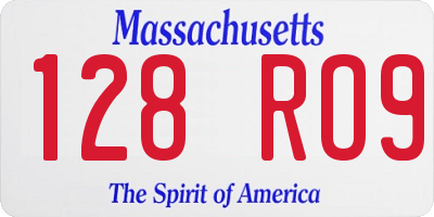MA license plate 128RO9