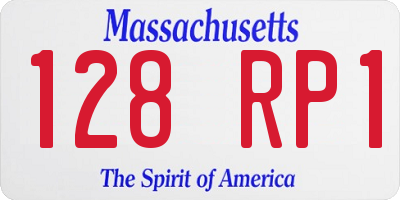 MA license plate 128RP1