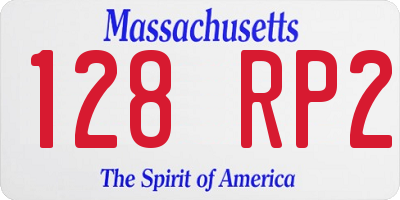 MA license plate 128RP2