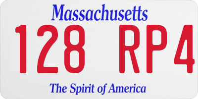 MA license plate 128RP4