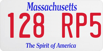MA license plate 128RP5