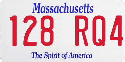 MA license plate 128RQ4