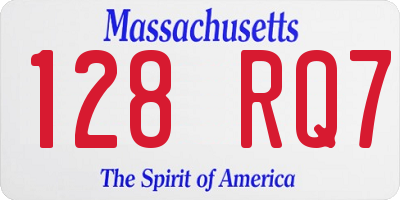 MA license plate 128RQ7