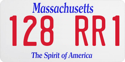 MA license plate 128RR1