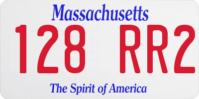 MA license plate 128RR2