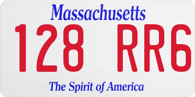 MA license plate 128RR6