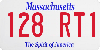 MA license plate 128RT1