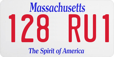 MA license plate 128RU1