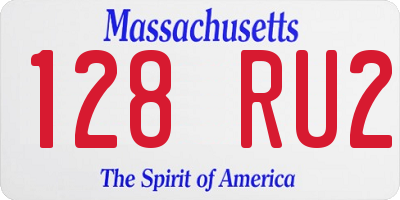 MA license plate 128RU2