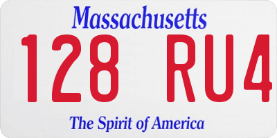 MA license plate 128RU4