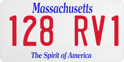 MA license plate 128RV1