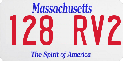 MA license plate 128RV2