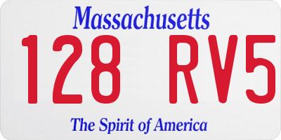 MA license plate 128RV5