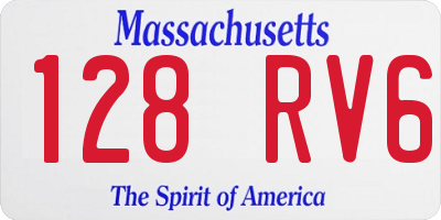 MA license plate 128RV6