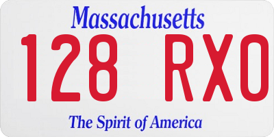 MA license plate 128RX0