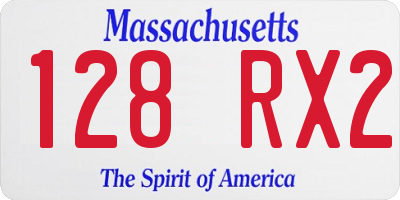 MA license plate 128RX2