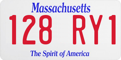 MA license plate 128RY1
