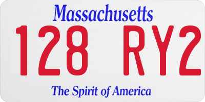 MA license plate 128RY2