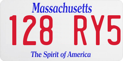 MA license plate 128RY5