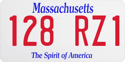MA license plate 128RZ1