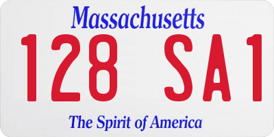 MA license plate 128SA1