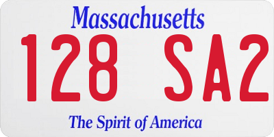 MA license plate 128SA2