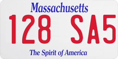 MA license plate 128SA5