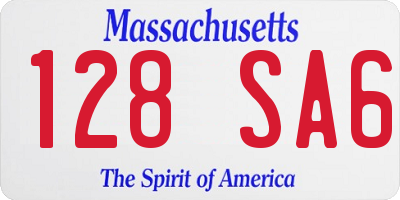 MA license plate 128SA6