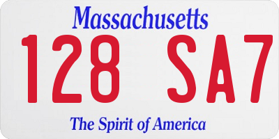 MA license plate 128SA7