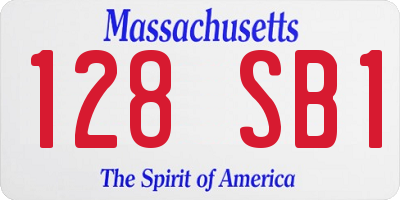 MA license plate 128SB1