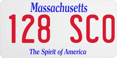 MA license plate 128SC0