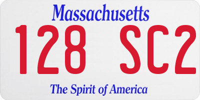 MA license plate 128SC2