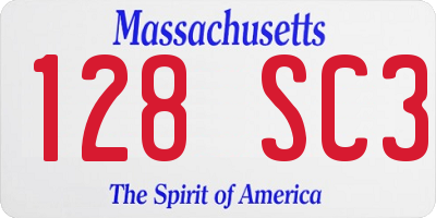 MA license plate 128SC3