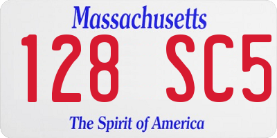 MA license plate 128SC5
