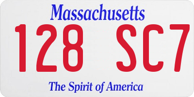 MA license plate 128SC7