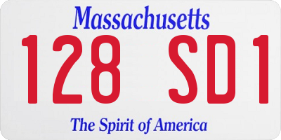MA license plate 128SD1