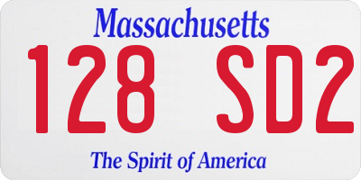 MA license plate 128SD2