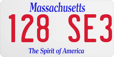 MA license plate 128SE3