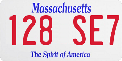 MA license plate 128SE7