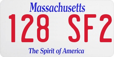 MA license plate 128SF2