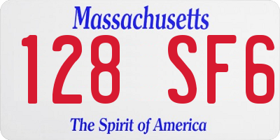 MA license plate 128SF6