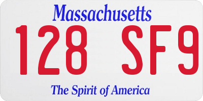 MA license plate 128SF9