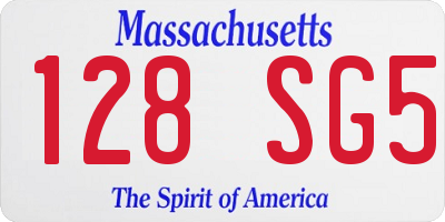 MA license plate 128SG5