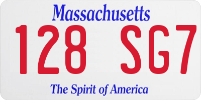 MA license plate 128SG7