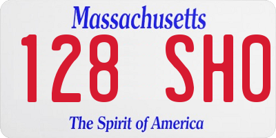 MA license plate 128SH0