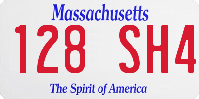MA license plate 128SH4