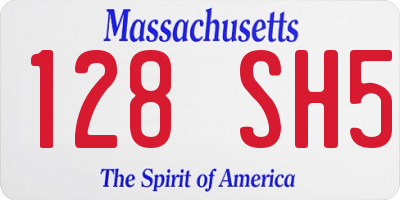 MA license plate 128SH5