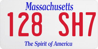 MA license plate 128SH7