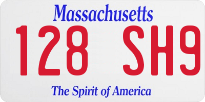 MA license plate 128SH9