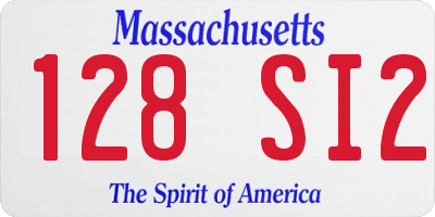 MA license plate 128SI2